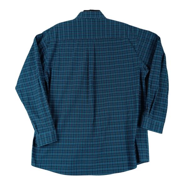 Cinch Western Shirt Mens XXL Turquoise & Navy Plaid Button Down Cowboy Logo - Picture 3 of 10